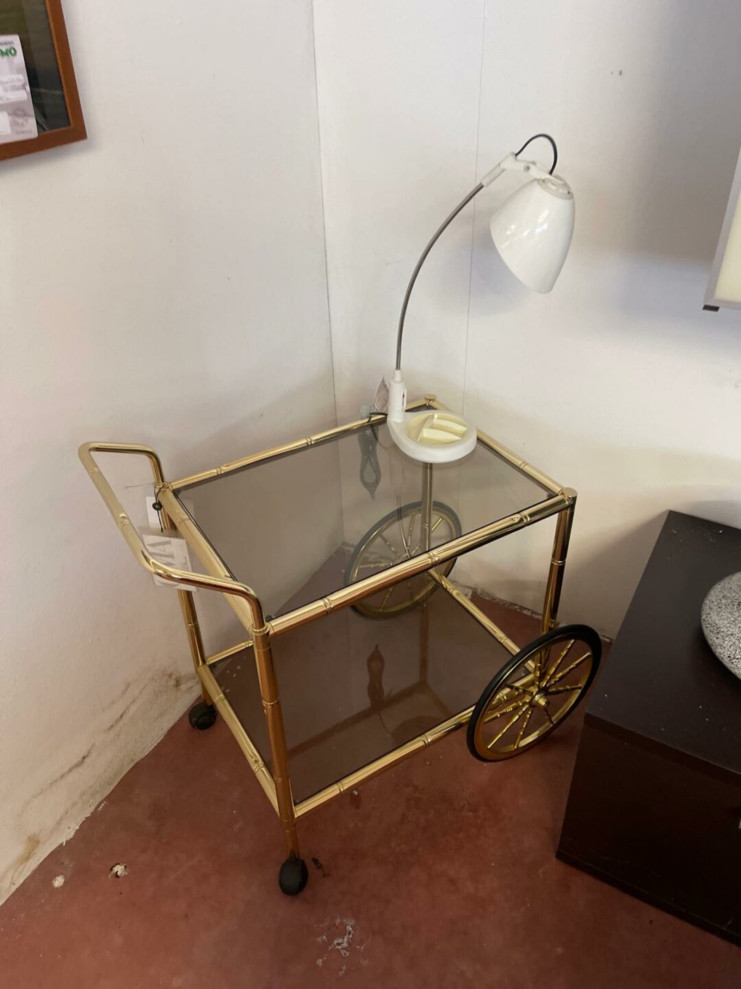 Carrello con ruote oro S 2452