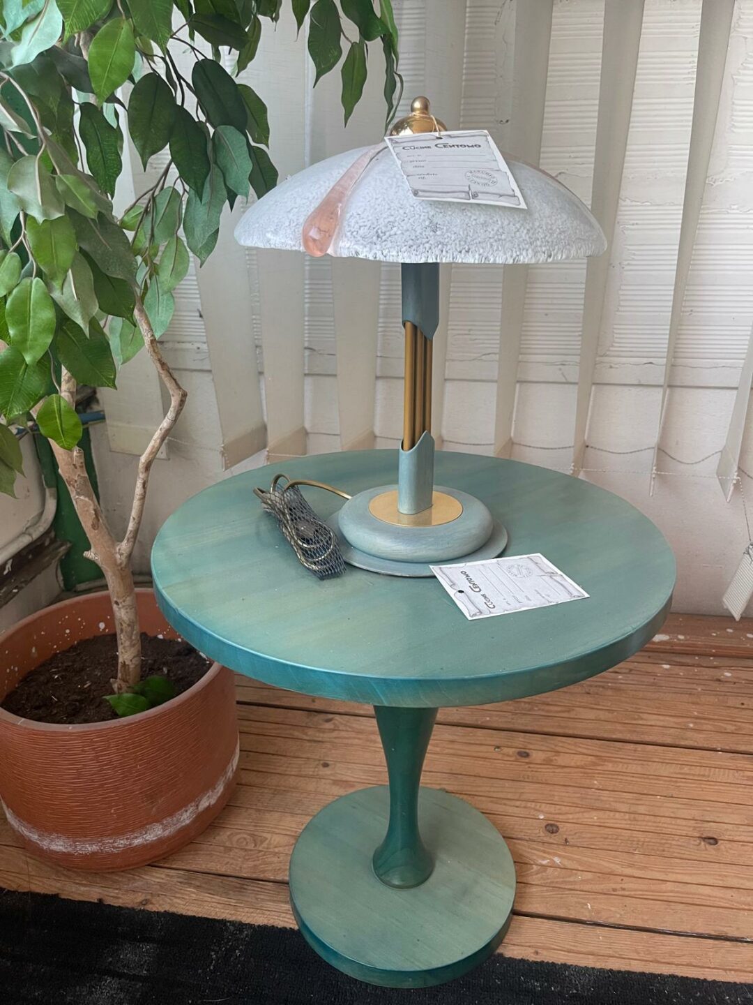 Tavolino basso con lampadario da tavola S 2518
