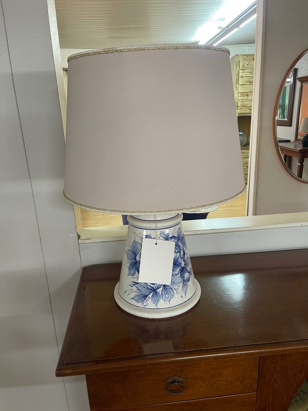 Lampada grande bianca decorazione in ceramica S 2585