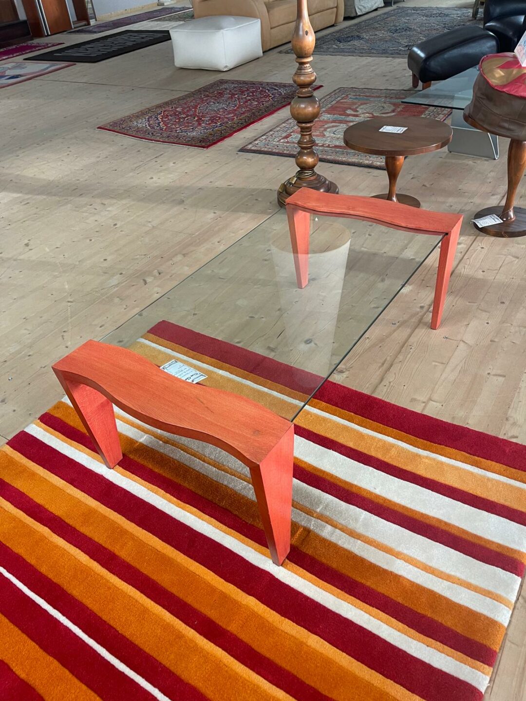 Tavolino rettangolare in vetro e legno S 2610 - immagine 2