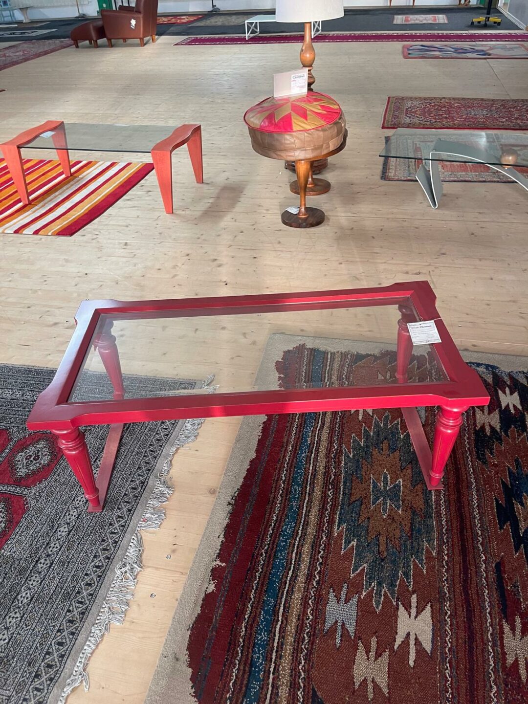 Tavolino laccato rosso vetro S 2615 - immagine 2