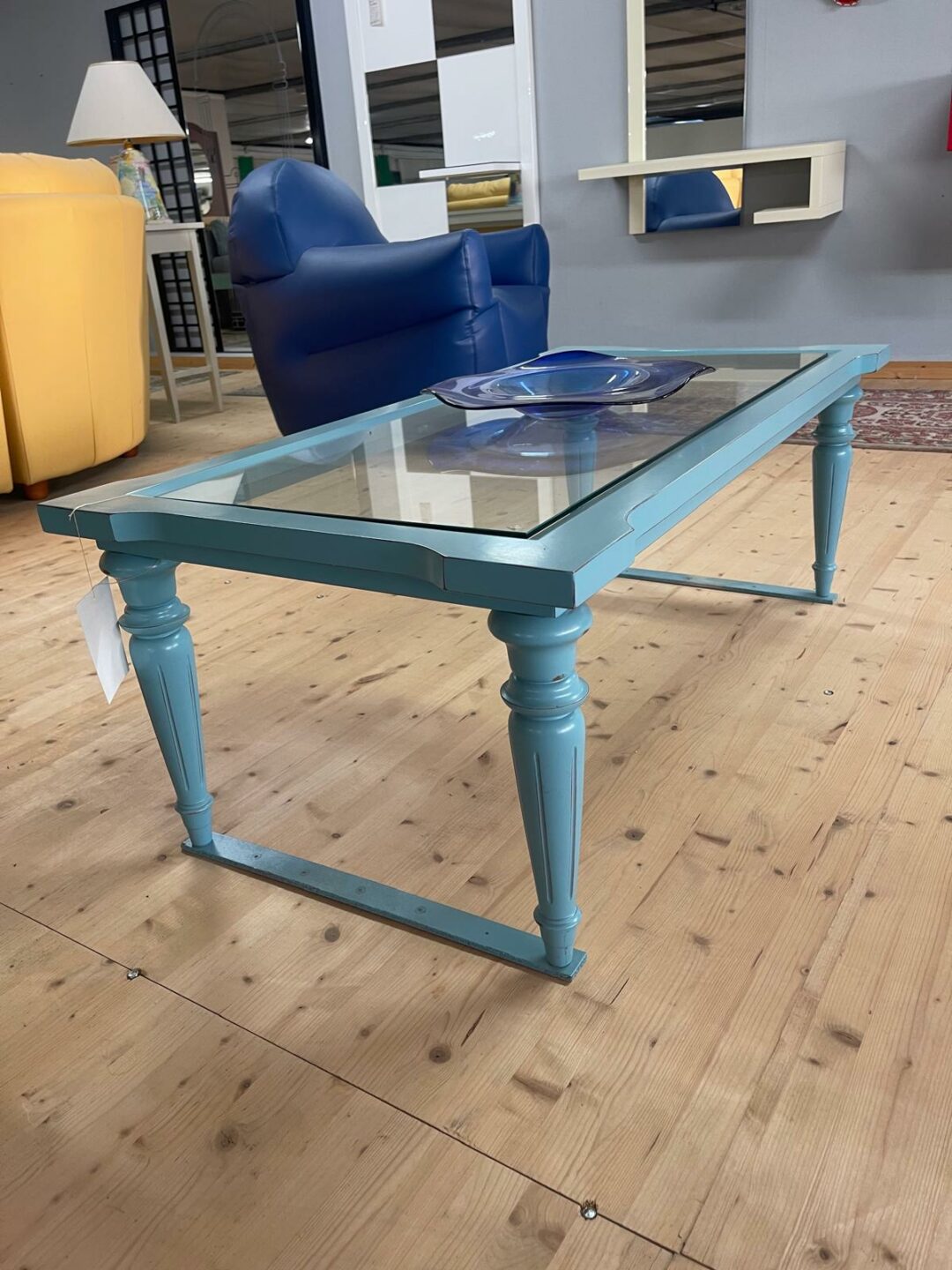 Tavolino azzurro laccato vetro S 2621