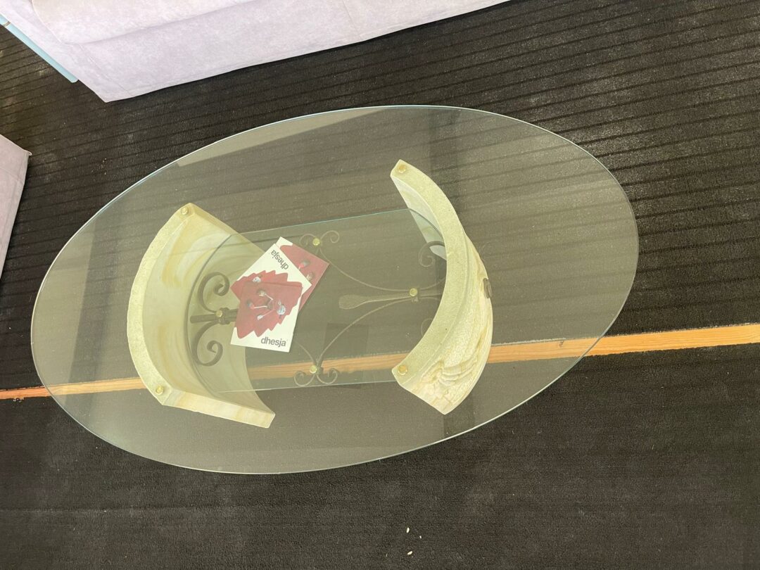 Tavolino ovale doppio pietra/ferro S 2667 - immagine 3