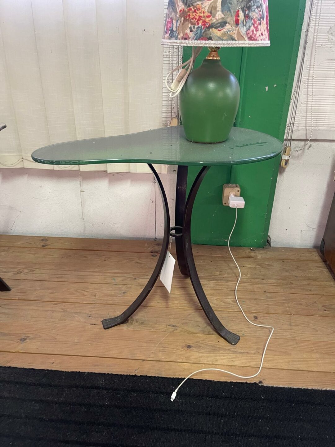 Tavolino in vetro verde S 2698