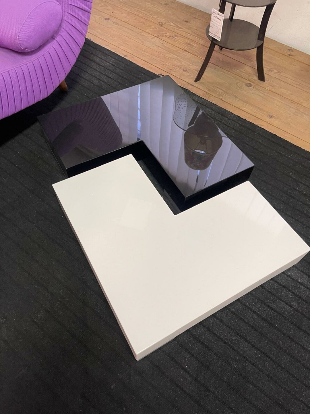 Tavolino basso bianco nero lucido S 2701 - immagine 2