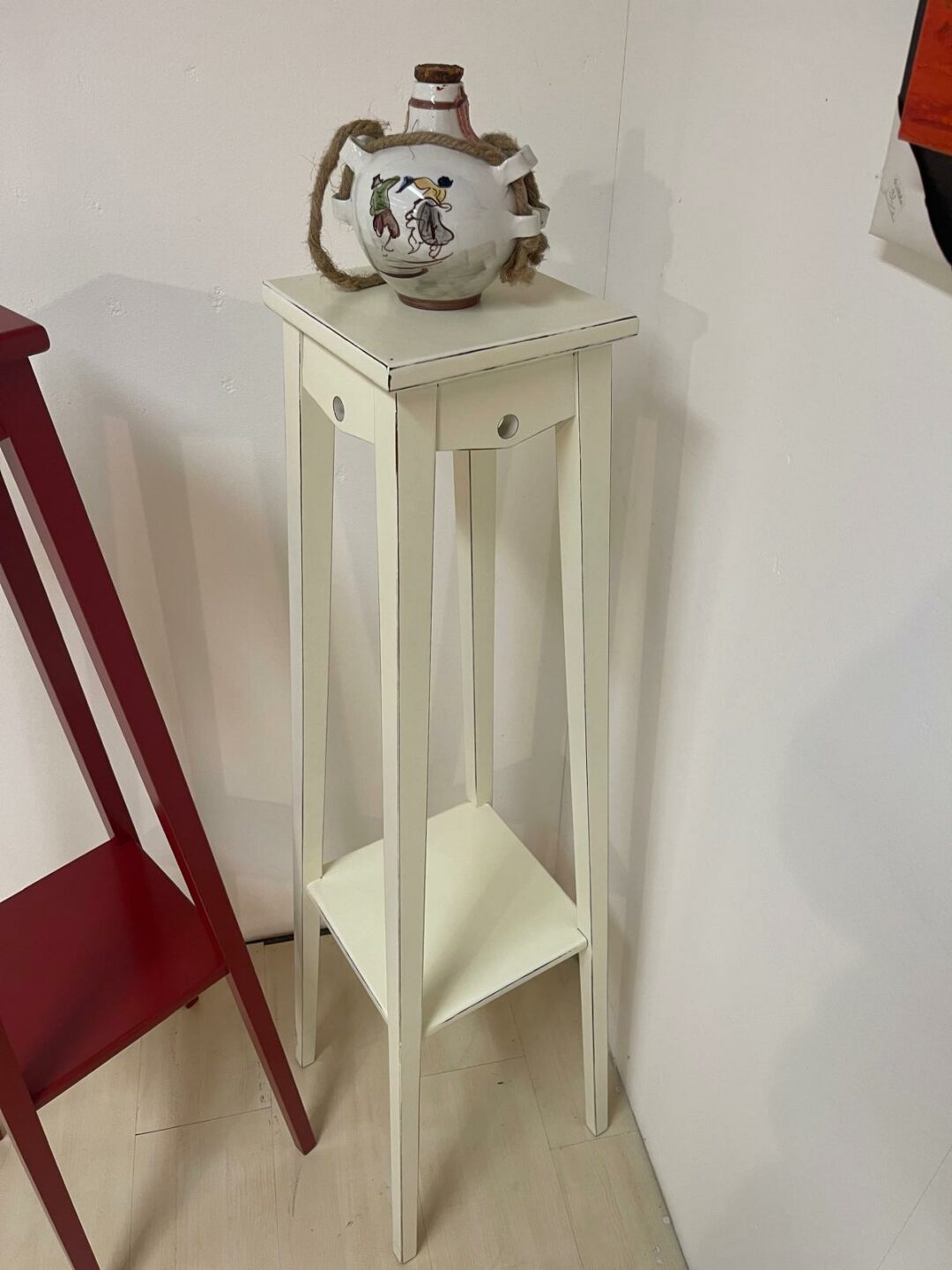 Porta vaso/fiori in legno bianco S 2809