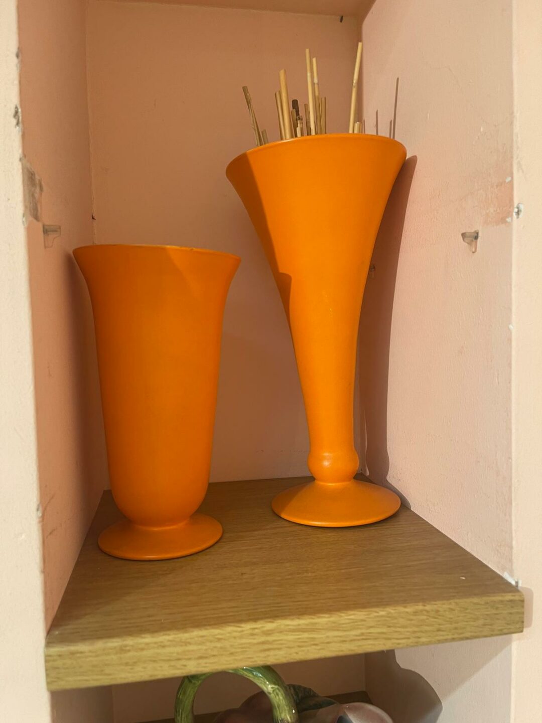 Vaso in ceramica 2 pezzi arancione S 2824