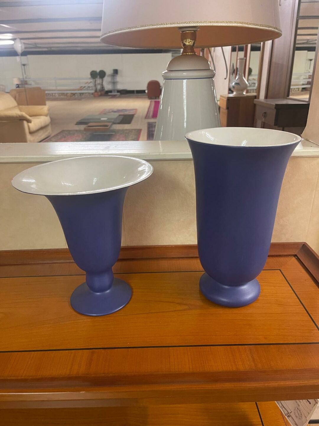 Vaso in ceramica 2 pezzi colore blu S 2837