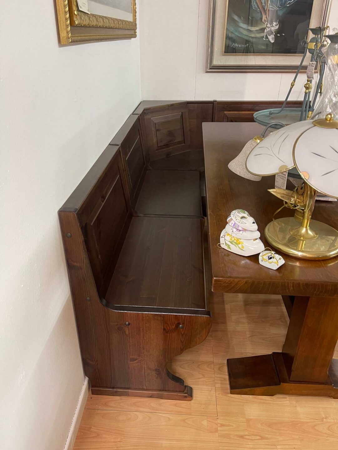 Panca in legno con tavolo massiccio S 2850 - immagine 4