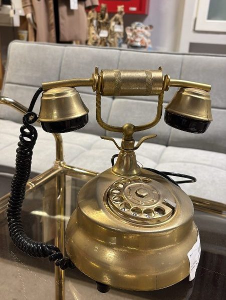 Telefono vintage ottone a disco Nuovo da esposizione 345/U