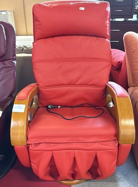 Poltrona Helios relax in ecopelle rosso Nuova da esposizione 2329/U