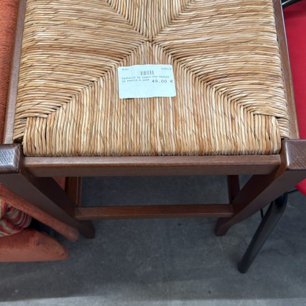 Sgabello in legno con seduta in paglia Nuovo da esposizione 2350/U