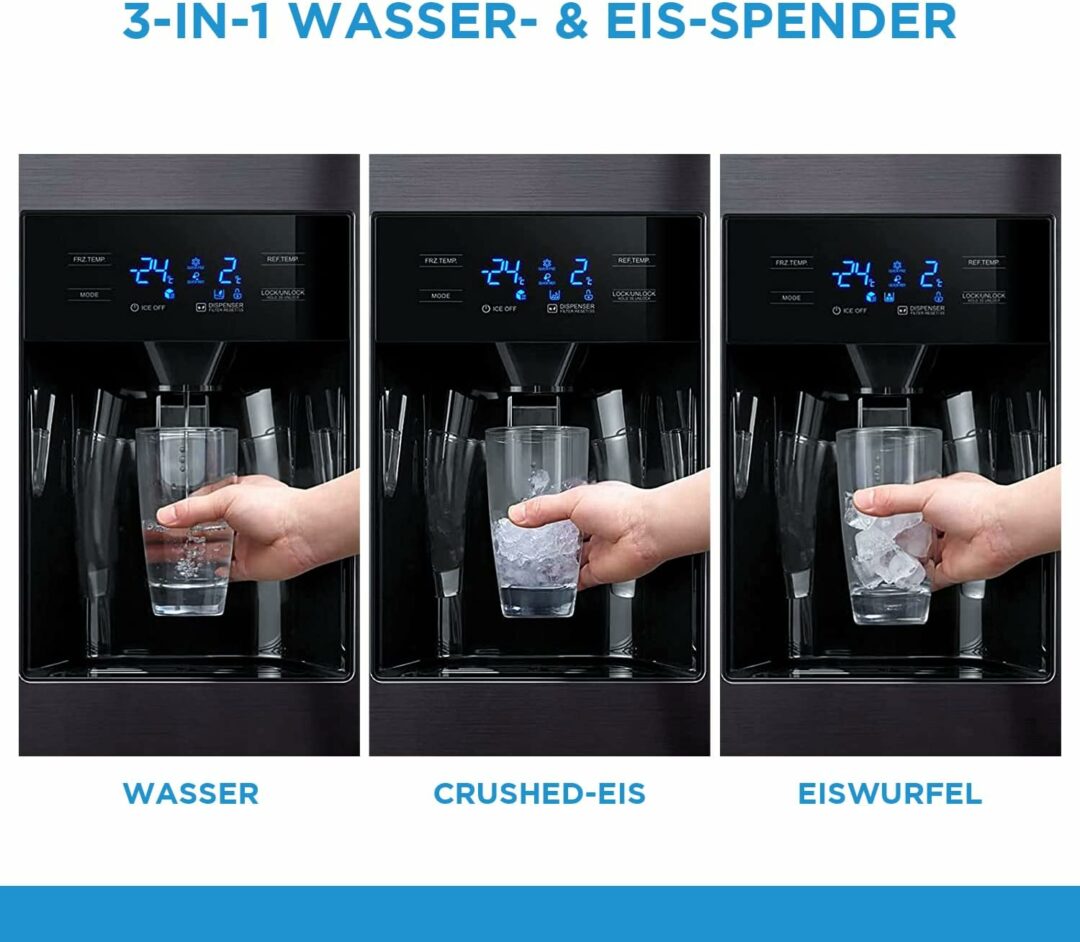 Midea KS-DDX 6.32 WT - Frigorifero/congelatore, altezza 178,8 cm, 254 kWh/anno/No Frost/Dual Inverter Compressor/con erogatore di acqua/ghiaccio 3 in 1 e serbatoio dell'acqua, Dark Inox [Classe di efficienza energetica D] con diffetto estetico G-61 - immagine 5