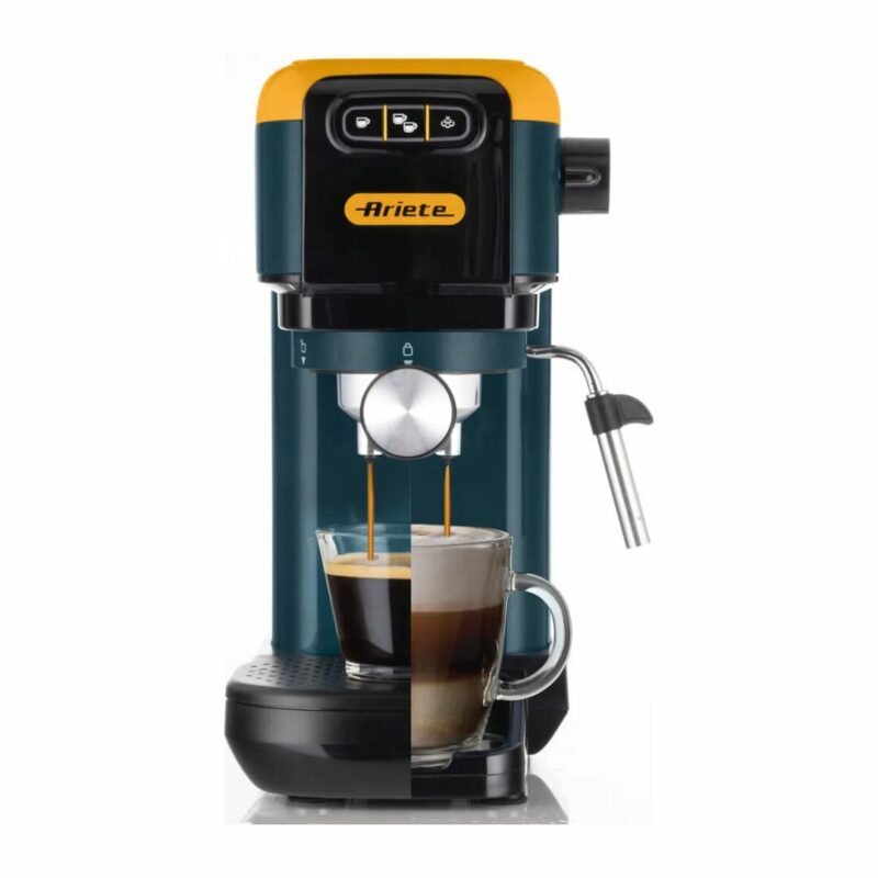 Ariete Macchina Caffè Cialde e Caffé Macinato in Polvere Espresso Manuale con Erogatore di Vapore 2 Tazze colore Mango Yellow - 1399/16 - immagine 4