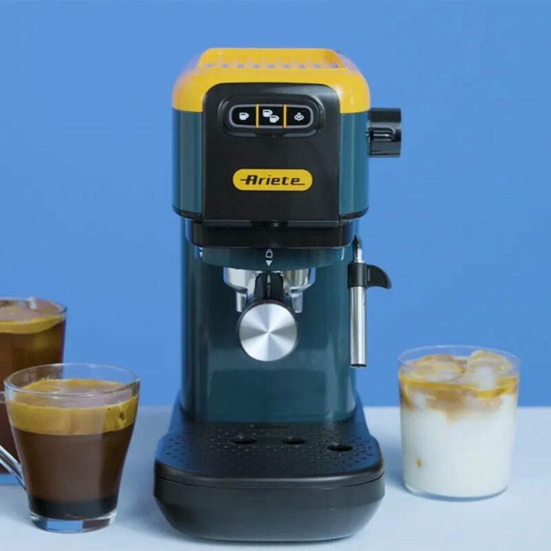 Ariete Macchina Caffè Cialde e Caffé Macinato in Polvere Espresso Manuale con Erogatore di Vapore 2 Tazze colore Mango Yellow - 1399/16 - immagine 11