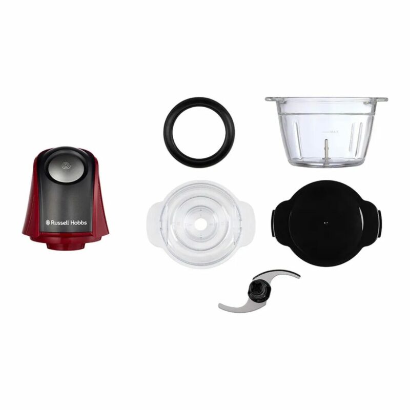 Russell Hobbs Tritatutto Tritaverdure Elettrico Capacità 0.5 Litri Potenza 200 Watt colore Rosso e Nero - 27130-56 - immagine 7