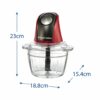 Russell Hobbs Tritatutto Tritaverdure Elettrico Capacità 0.5 Litri Potenza 200 Watt colore Rosso e Nero - 27130-56 - immagine 3