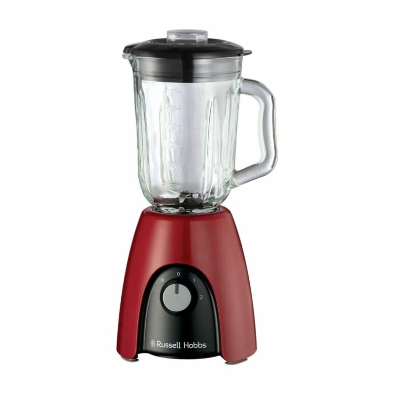 Russell Hobbs Frullatore con Bicchiere Capacità 1.5 Litri Potenza 650 Watt 2 Velocità colore Rosso e Nero - 27120-56