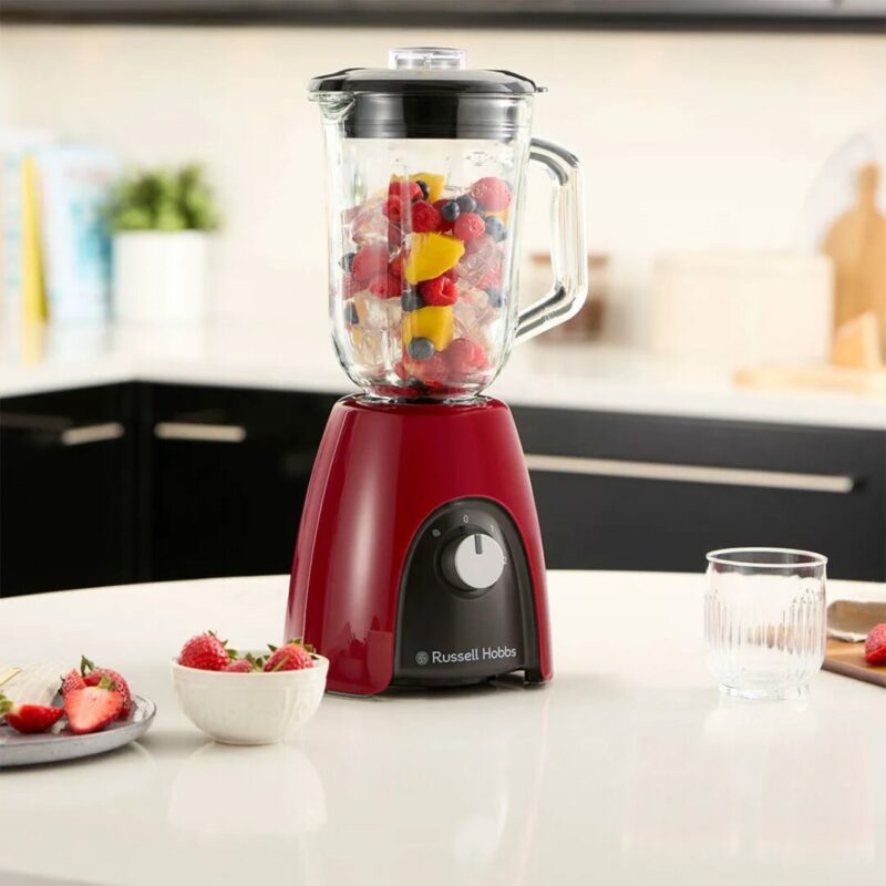 Russell Hobbs Frullatore con Bicchiere Capacità 1.5 Litri Potenza 650 Watt 2 Velocità colore Rosso e Nero - 27120-56 - immagine 8