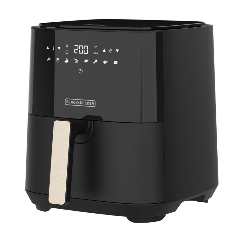 Black & Decker Friggitrice ad Aria Capacità 5 Litri Potenza 1450 Watt Termostato Regolabile colore Nero - BXAF5000E