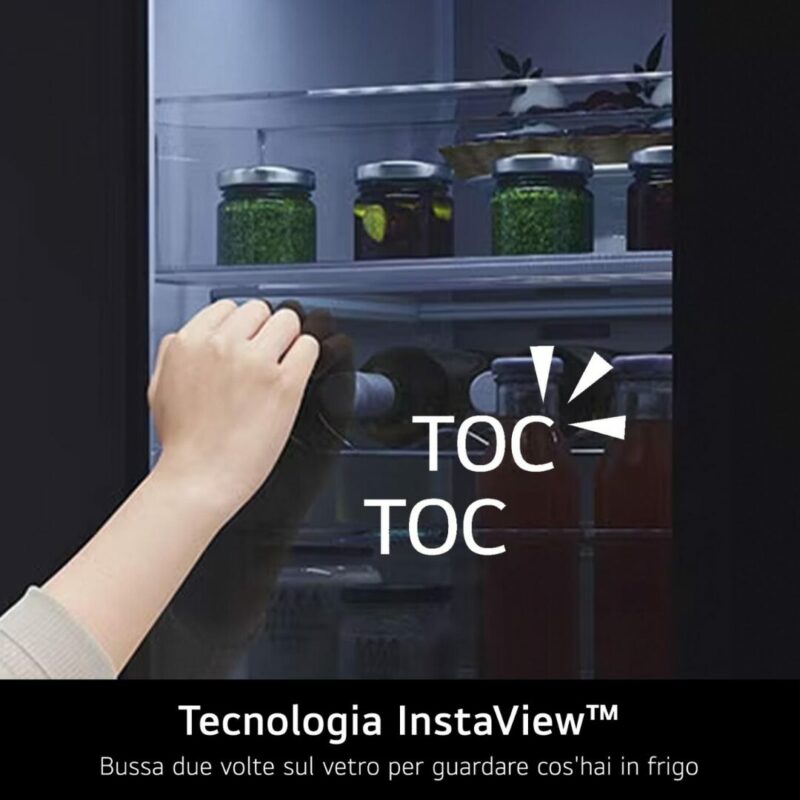 Frigorifero Americano Lg Side by Side 638 Litri Raffreddamento No Frost colore Nero - GMG960EVJE InstaView - immagine 3