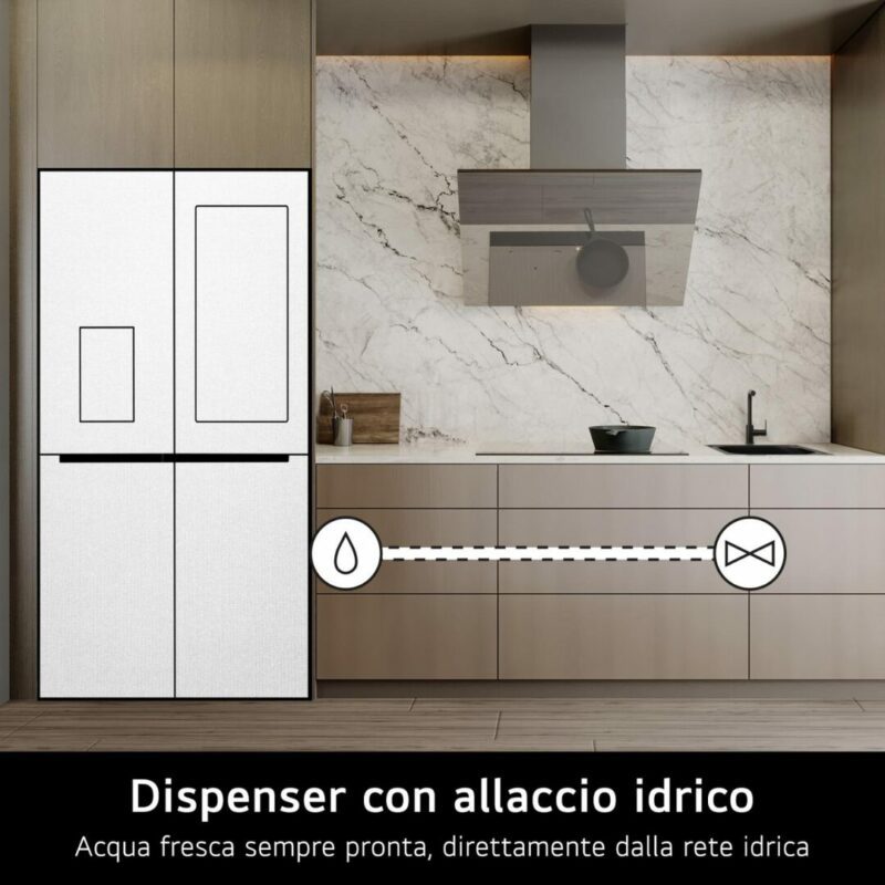 Frigorifero Americano Lg Side by Side 638 Litri Raffreddamento No Frost colore Nero - GMG960EVJE InstaView - immagine 6