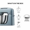 Impastatrice Planetaria Kenwood Capacità Ciotola 4 Litri Potenza 800 Watt colore Blu e Inox - KZM35.000GY - immagine 7