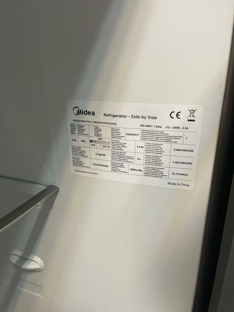 Midea KS-EIX 6.23 Side-by-Side No Frost Inverter 176.5 cm G-108 (con difetto estetico) - immagine 5