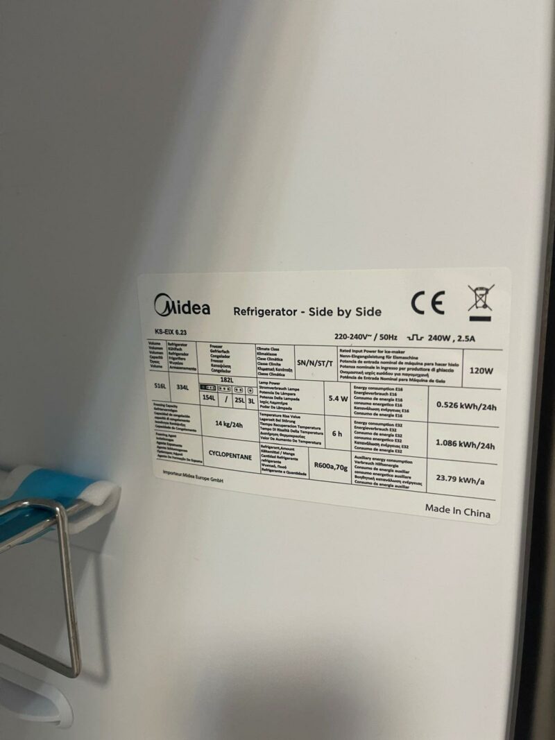 Midea KS-EIX 6.23 Side-by-Side No Frost Inverter 176.5 cm G-107 (con difetto estetico) - immagine 4