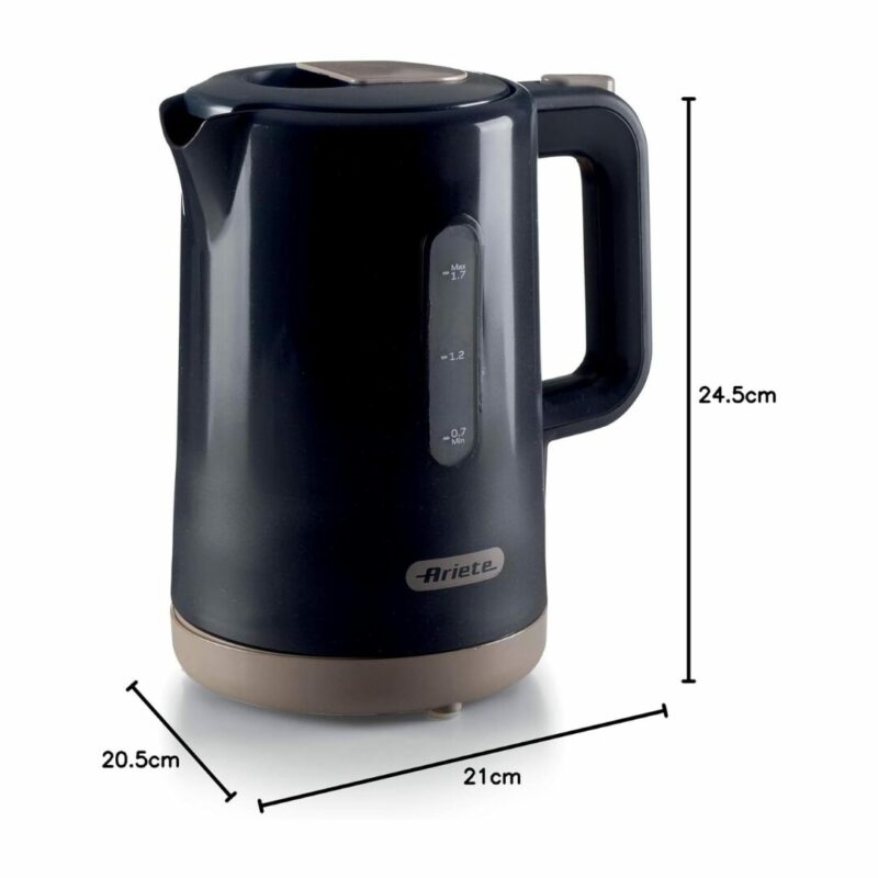 Ariete Bollitore Elettrico Capacità 1,7 Litri Potenza 2200 Watt Filtro Estraibile colore Grigio Scuro - 2846/00 - immagine 6