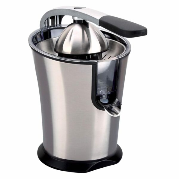 RGV Arancia Express Spremiagrumi Elettrico Semi Professionale Piccolo e Compatto Automatico con Leva, Microswitch di Sicurezza e Beccuccio Antigoccia, 160 W, in Acciaio Inox Inossidabile