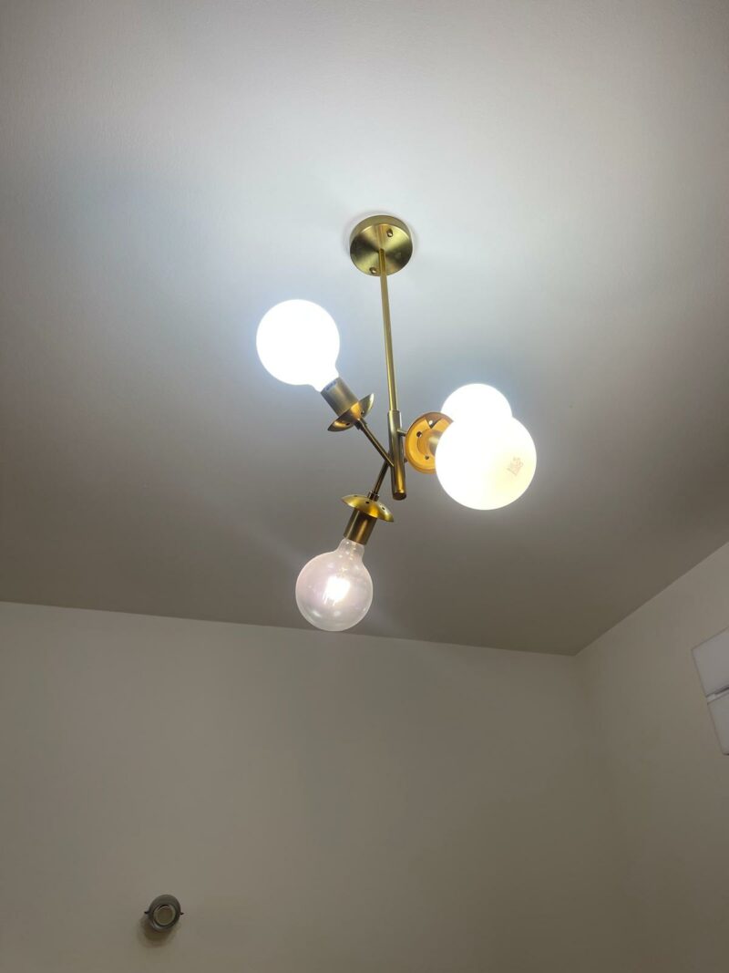 3 lampadari a sospensione E27 stile vintage color oro art.177 S 3250