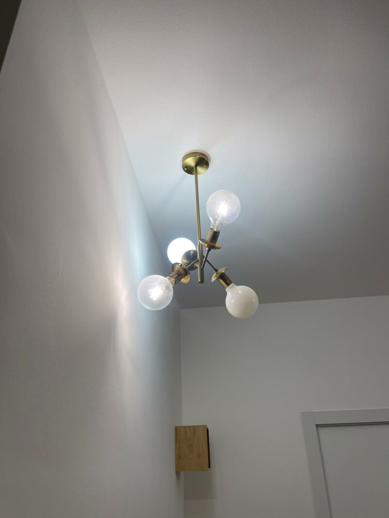 3 lampadari a sospensione E27 stile vintage color oro art.177 S 3250 - immagine 3
