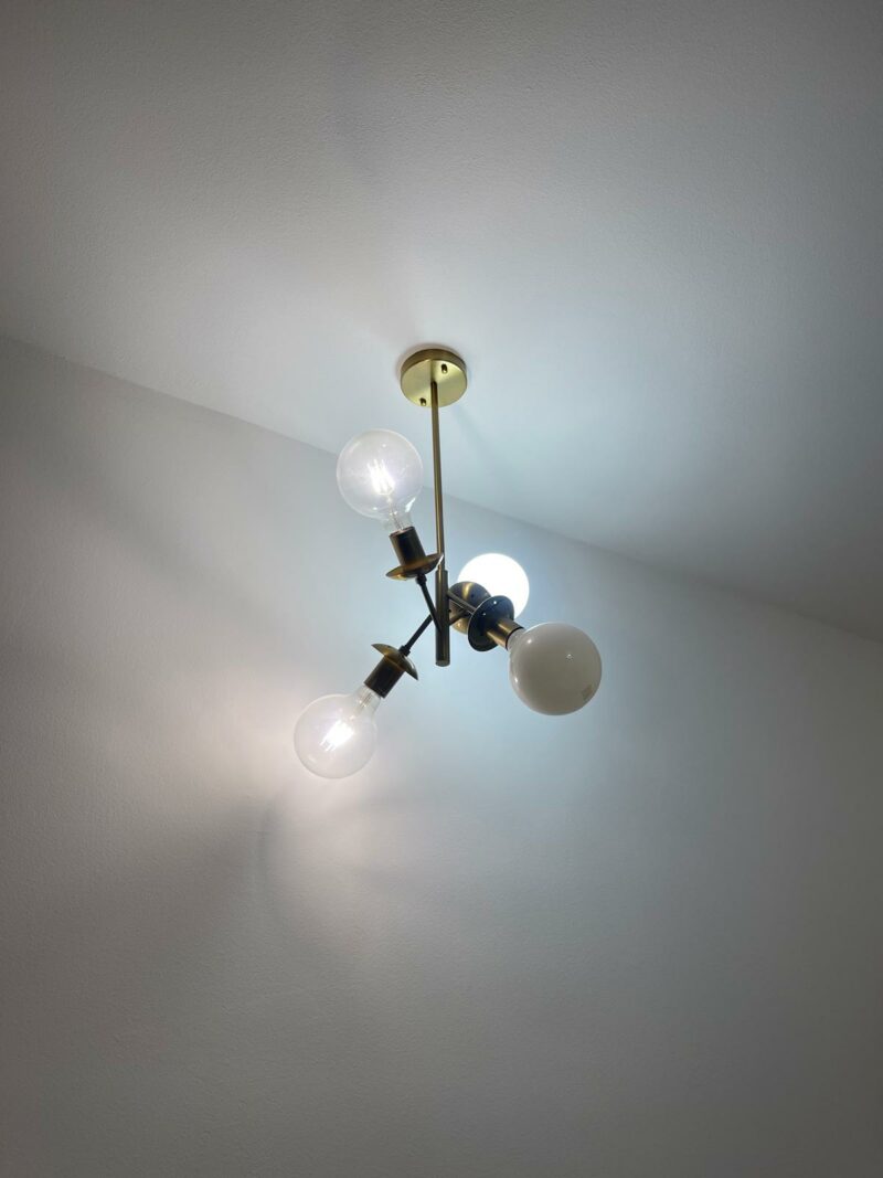 3 lampadari a sospensione E27 stile vintage color oro art.177 S 3250 - immagine 2