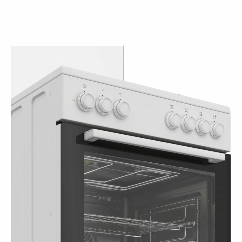 Beko Cucina a Gas 4 Fuochi Forno Elettrico Ventilato con Grill Larghezza x Profondità 60x60 cm con Coperchio colore Bianco - FBE62011WC - immagine 2
