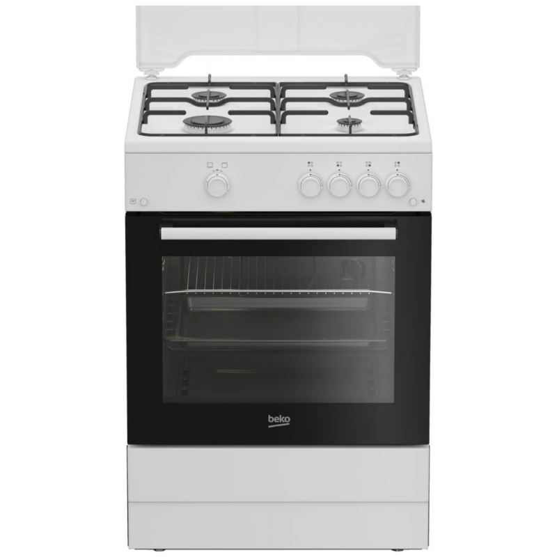 Beko Cucina a Gas 4 Fuochi Forno a Gas 60x60 cm con Coperchio - FBG62010DW