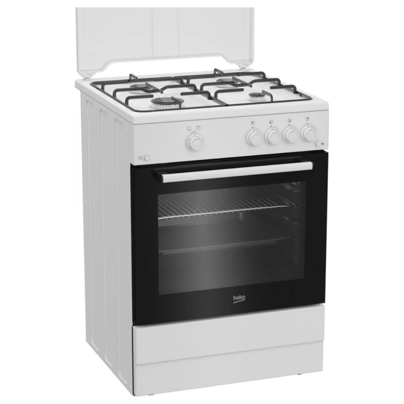 Beko Cucina a Gas 4 Fuochi Forno a Gas 60x60 cm con Coperchio - FBG62010DW - immagine 2