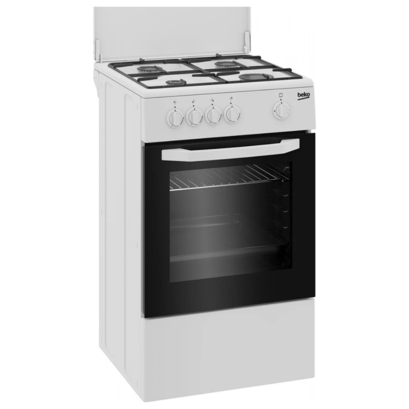 Beko Cucina a Gas 4 Fuochi Forno a Gas con Grill 50x50 cm con Coperchio - CSG42009DW - immagine 2