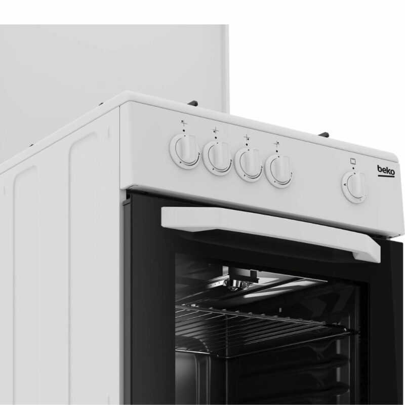 Beko Cucina a Gas 4 Fuochi Forno a Gas con Grill 50x50 cm con Coperchio - CSG42009DW - immagine 3