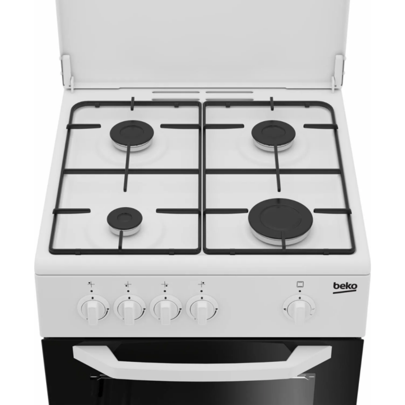 Beko Cucina a Gas 4 Fuochi Forno a Gas con Grill 50x50 cm con Coperchio - CSG42009DW - immagine 4