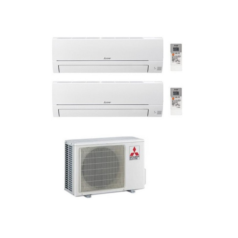 Climatizzatore Mitsubishi Dual Split 9K+12K BTU A++ WiFi Inverter 21 dB Serie Smart HR