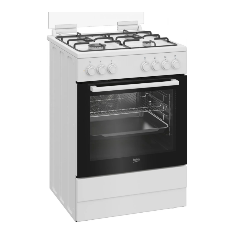Beko Cucina a Gas 4 Fuochi Forno Elettrico Ventilato con Grill Larghezza x Profondità 60x60 cm con Coperchio colore Bianco - FBE62011WC - immagine 5