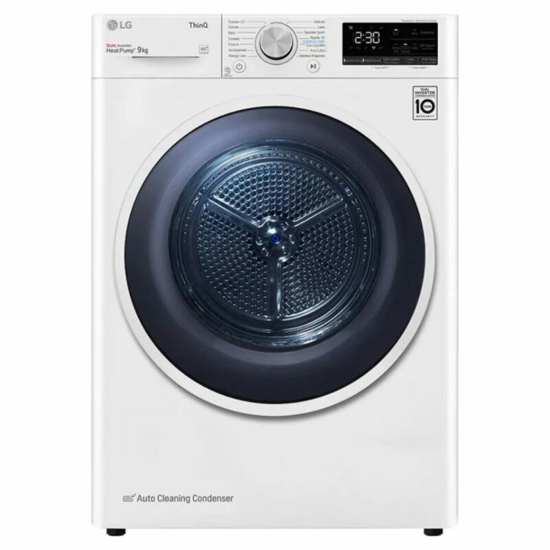 Lg Asciugatrice RH90V9AVHN 9 Kg Classe A+++ Inverter con Pompa di Calore Profondità 69 cm Wifi