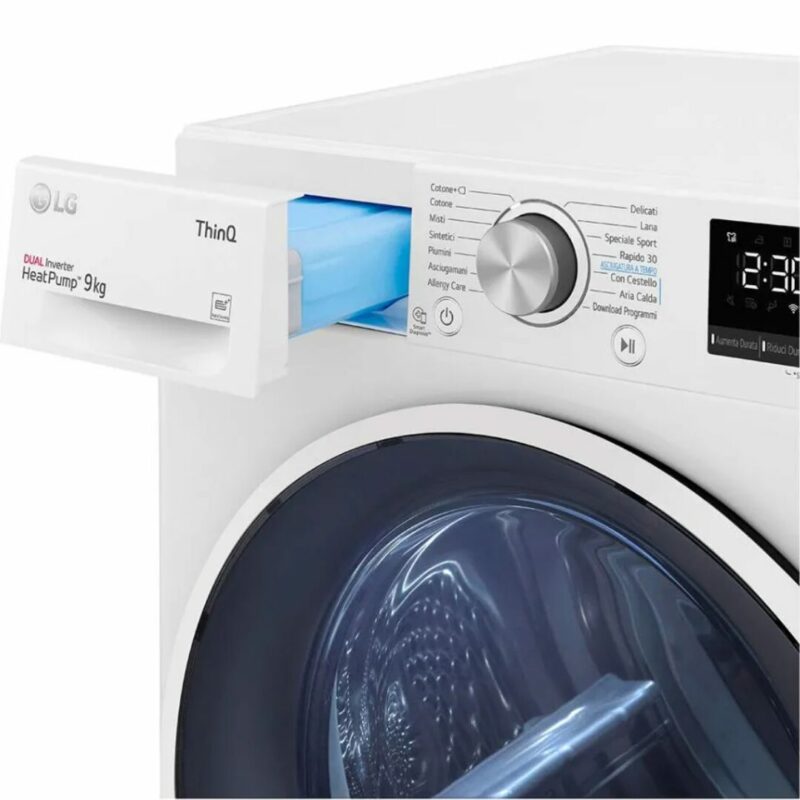 Lg Asciugatrice RH90V9AVHN 9 Kg Classe A+++ Inverter con Pompa di Calore Profondità 69 cm Wifi - immagine 10