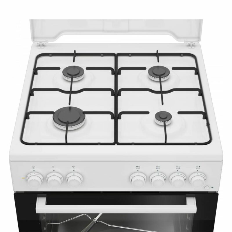 Beko Cucina a Gas 4 Fuochi Forno Elettrico Ventilato con Grill 60x60 cm con Coperchio - FBST62110ST - immagine 4