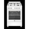 Bertazzoni Cucina a Gas 4 Fuochi Forno Elettrico Ventilato con Grill 60x60 cm Classe A colore Bianco - SE664EB/24 - immagine 2