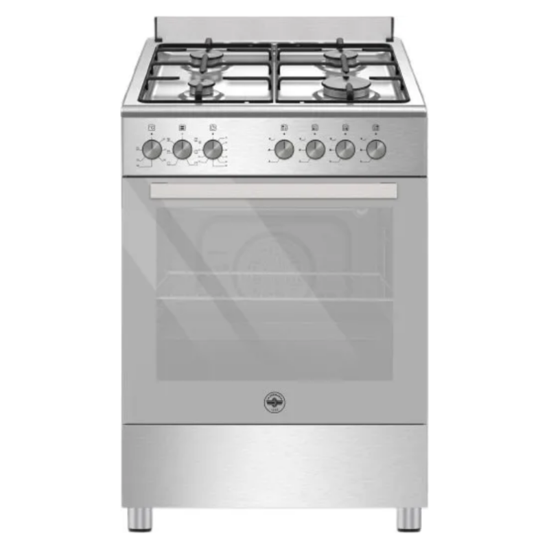Bertazzoni Cucina a Gas 4 Fuochi Forno Elettrico Ventilato con Grill 60x60 cm Classe A colore Acciaio Inox - SE664EX/24