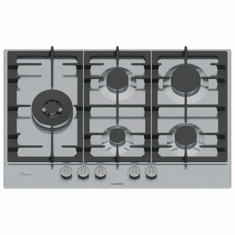 Bosch Piano Cottura 5 Fuochi a Gas Larghezza 75 cm (1 Bruciatore Wok) in Acciaio Inox colore Inox - PCS7A5I90 Serie 6 - immagine 2