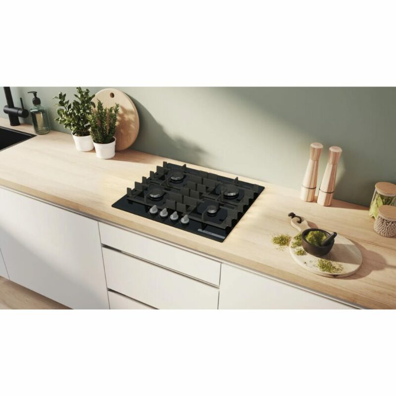 Bosch Piano Cottura 4 Fuochi a Gas Larghezza 60 cm in Vetro Temperato colore Nero - PNP6B6K40 Serie 4 - immagine 4