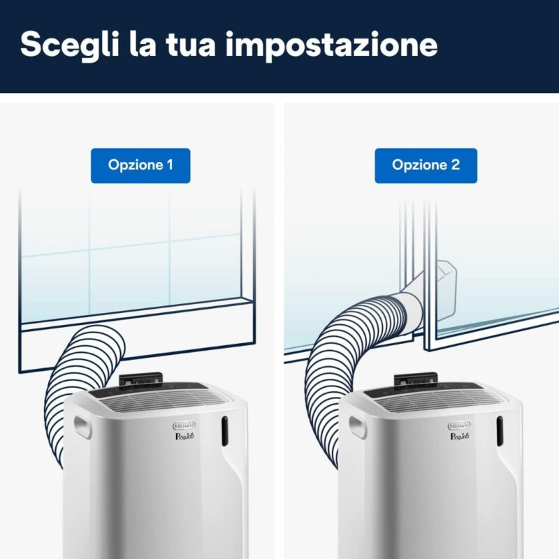 DE LONGHI PAC EM82K Condizionatore Portatile 9400 BTU/h 63 dB Bianco - immagine 7